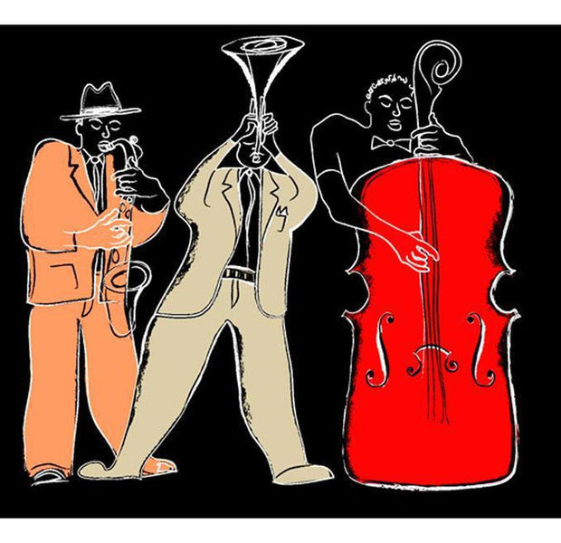 Music Wallpaper Wall Mural - Abstract Jazz Trio Painting