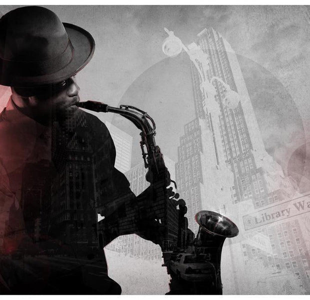 Music Wallpaper Wall Mural - Playing The Sax
