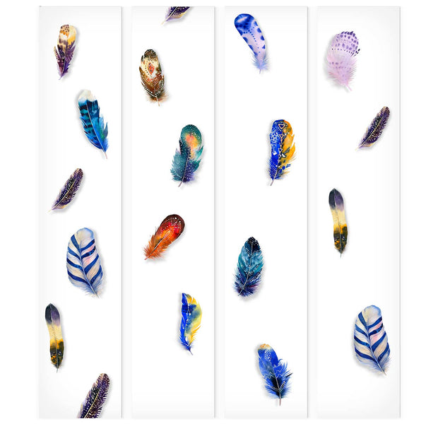 Repeating Wallpaper Roll - Coloured Feathers