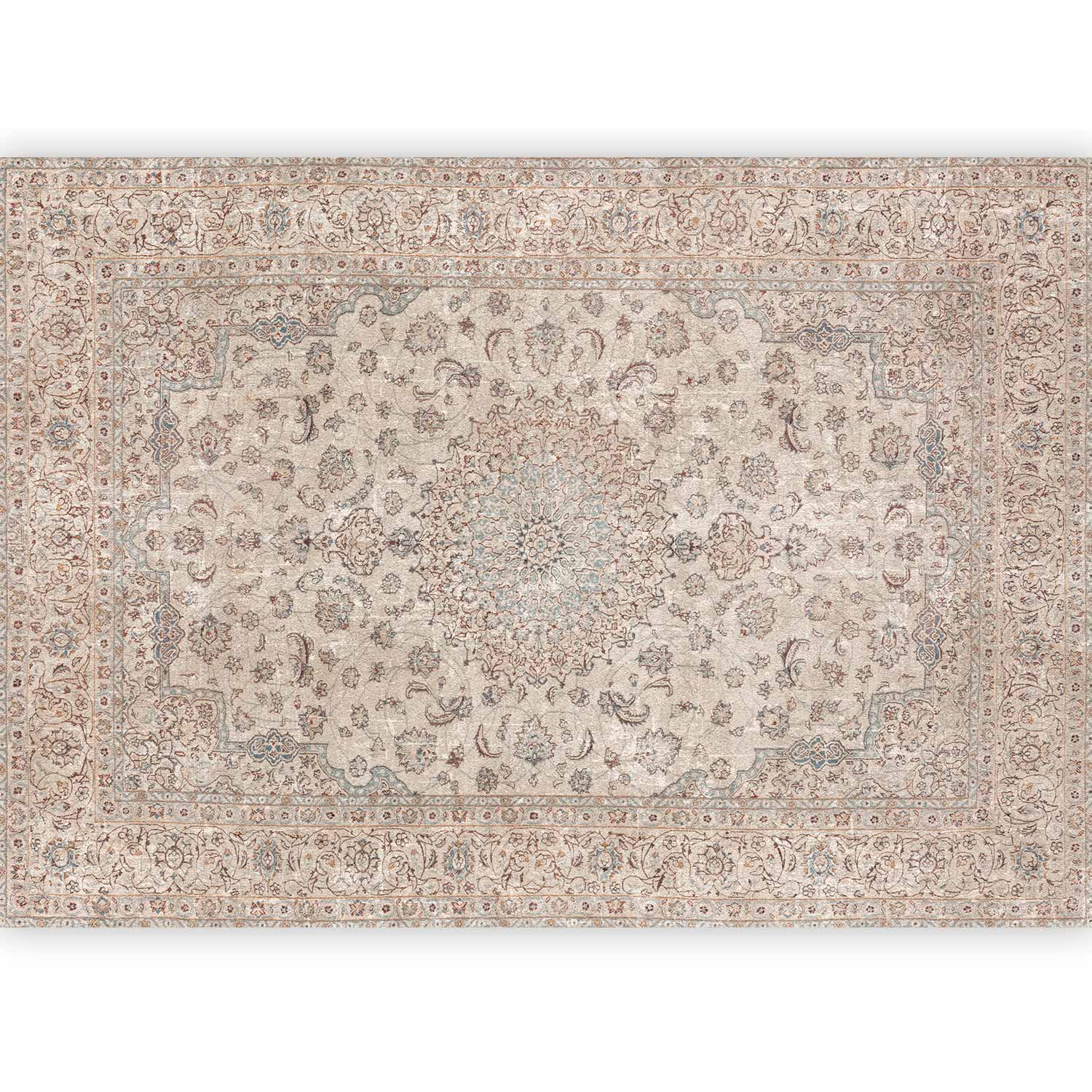 Premium Photo Wall Mural - Sand Carpet - Worn Persian Carpet With Rich Decorative Motifs