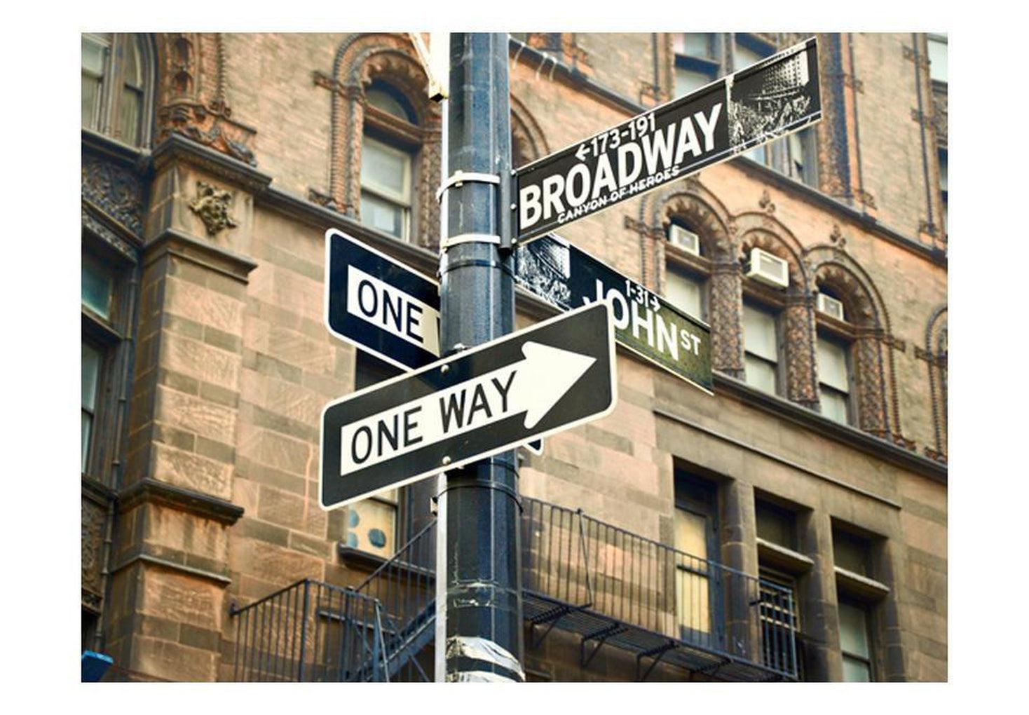 New York Wallpaper Wall Mural - All Roads Lead To Broadway