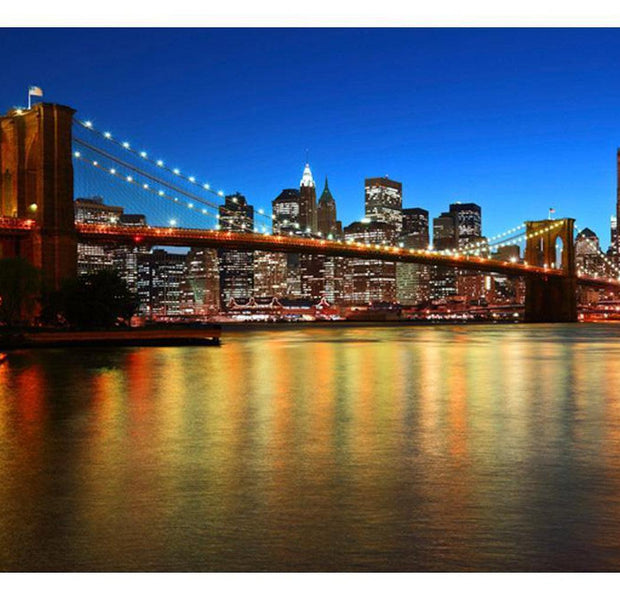 New York Wallpaper Wall Mural - Dusk Over The Brooklyn Bridge