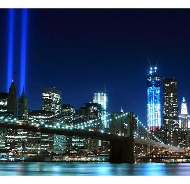 New York Wallpaper Wall Mural - Floodlights Over Nyc