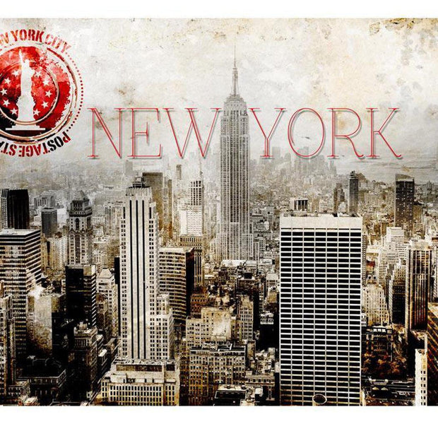 New York Wallpaper Wall Mural - New York - Post Age Stamp