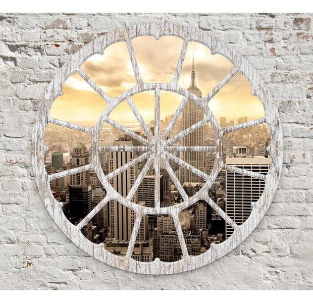 New York Wallpaper Wall Mural - New York Through A Round Window