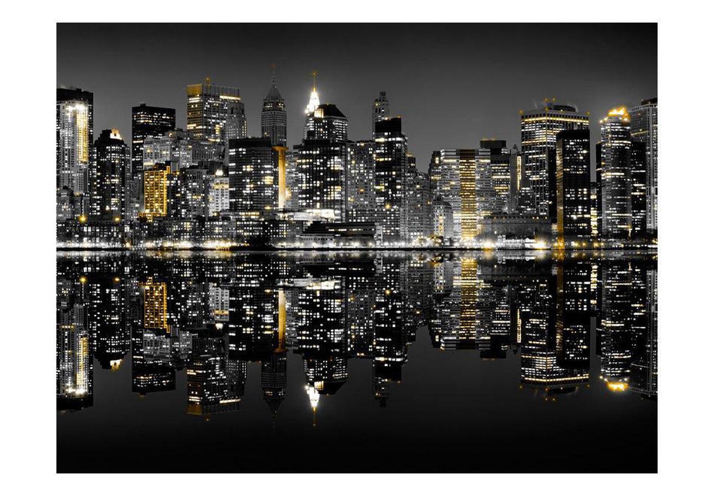 New York Wallpaper Wall Mural - NYC In Gold & Silver