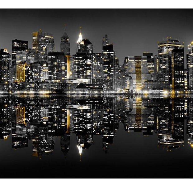 New York Wallpaper Wall Mural - NYC In Gold & Silver