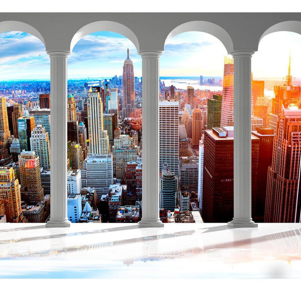 New York Wallpaper Wall Mural - Pillars And New York