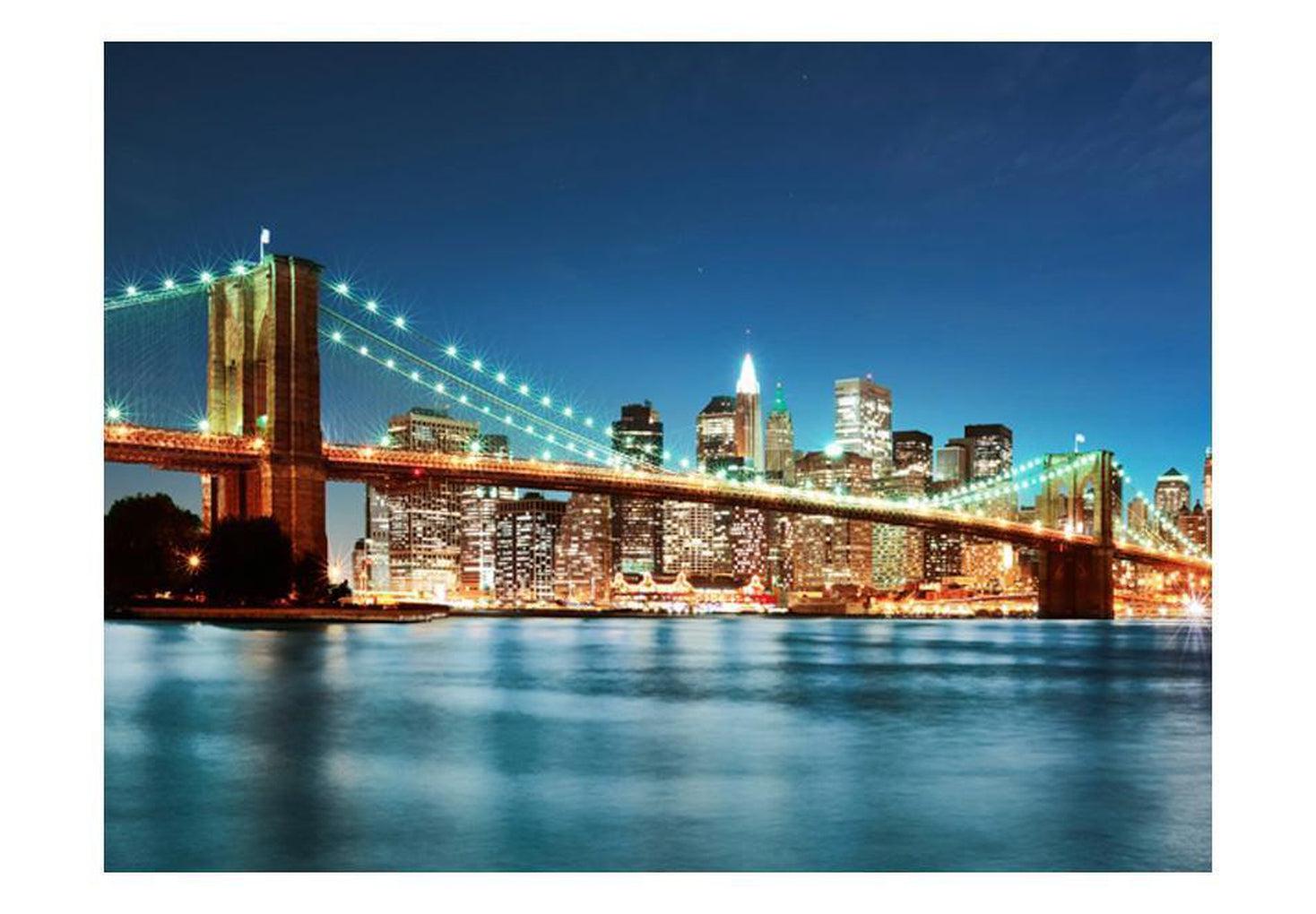 New York Wallpaper Wall Mural - Sparkling Brooklyn Bridge