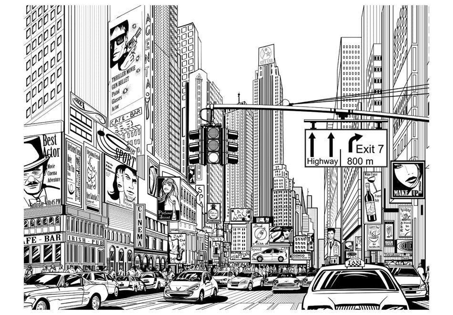 New York Wallpaper Wall Mural - Street In New York City