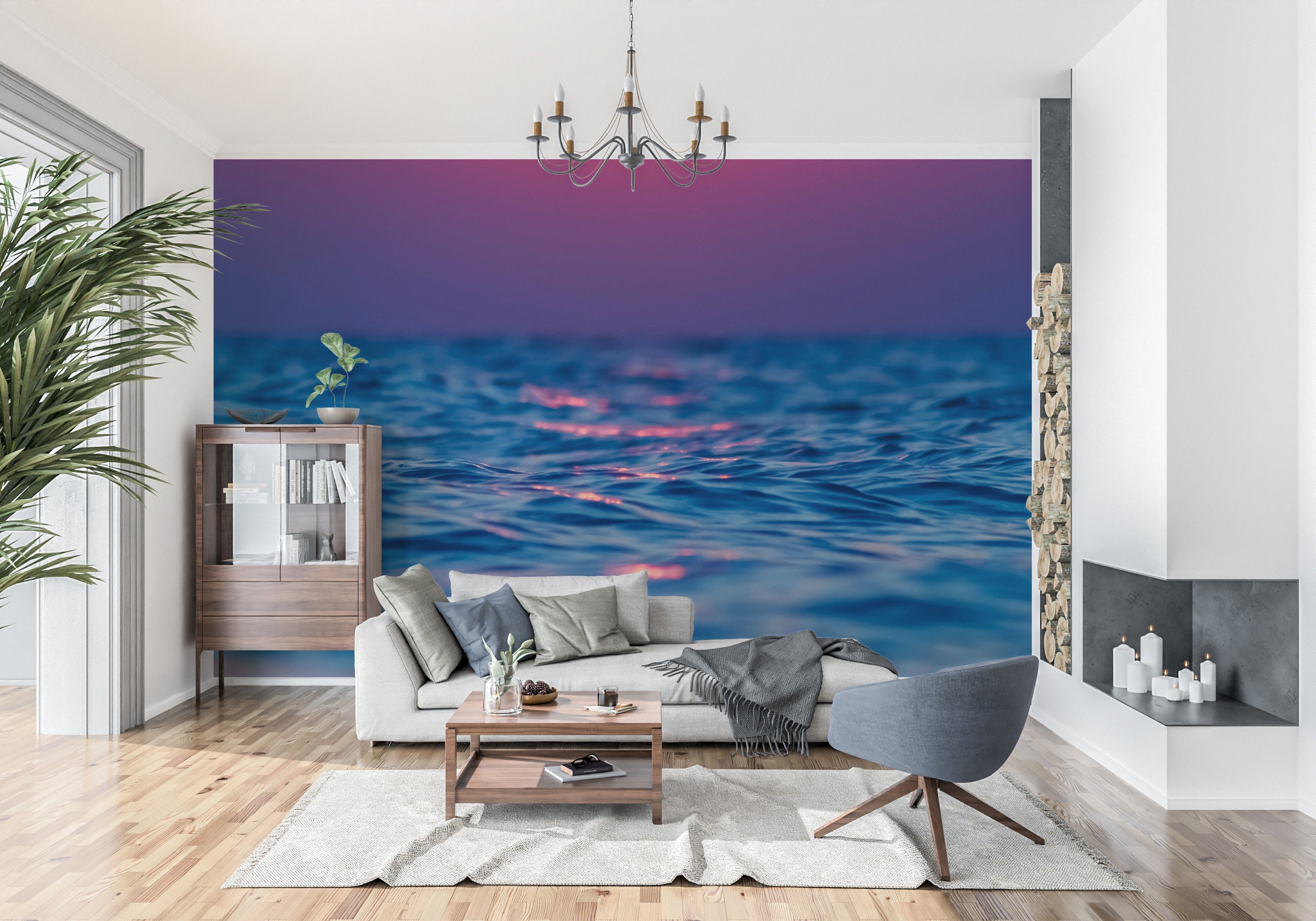 Ocean Wallpaper Wall Mural - Vibrant Sea in Gradients-Tiptophomedecor