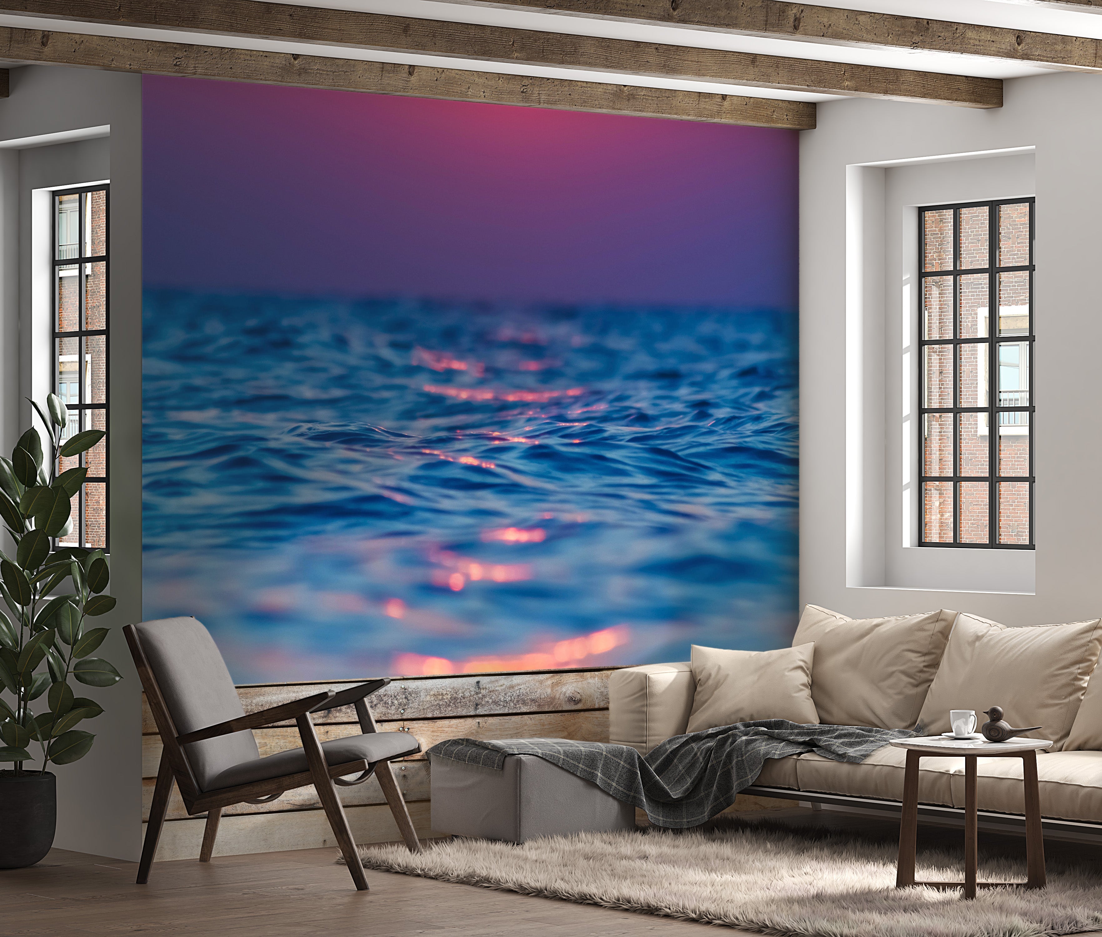 Ocean Wallpaper Wall Mural - Vibrant Sea in Gradients-Tiptophomedecor