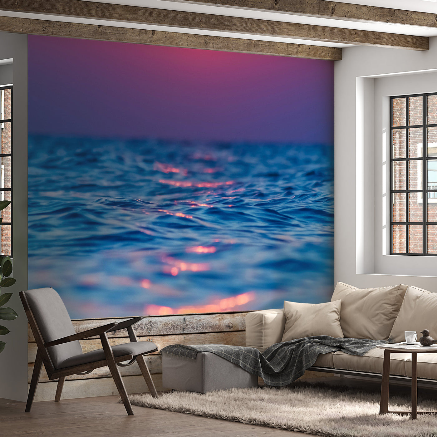 Ocean Wallpaper Wall Mural - Vibrant Sea in Gradients-Tiptophomedecor