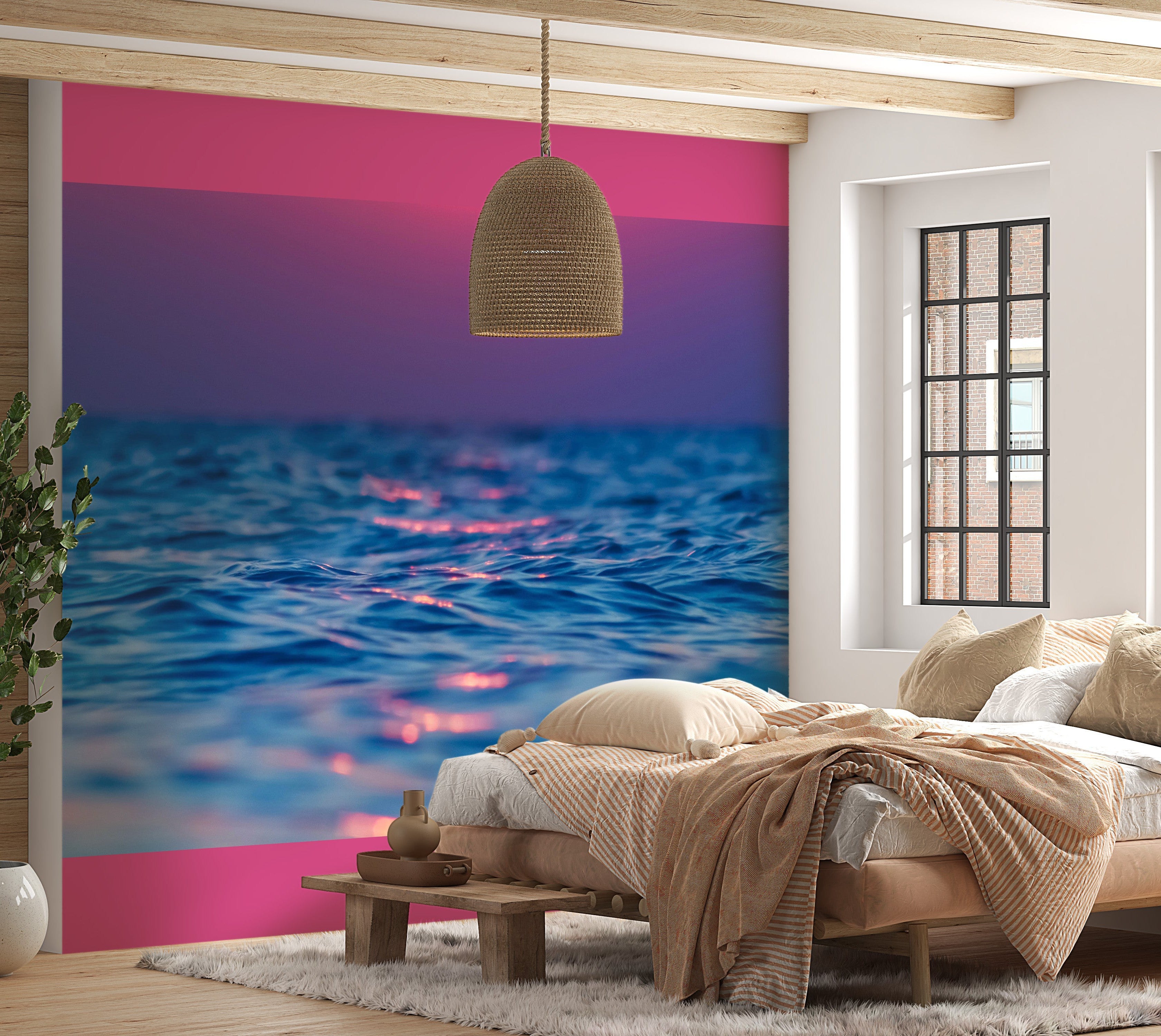 Ocean Wallpaper Wall Mural - Vibrant Sea in Gradients-Tiptophomedecor