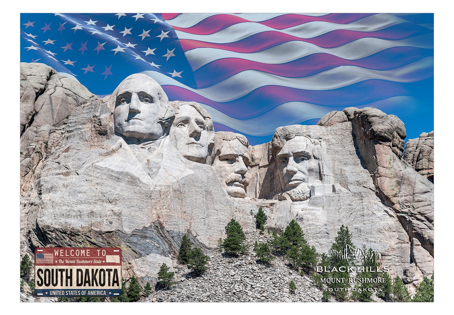 Peel & Stick Americana Wall Mural - Mount Rushmore - Removable Wall Decals-Tiptophomedecor