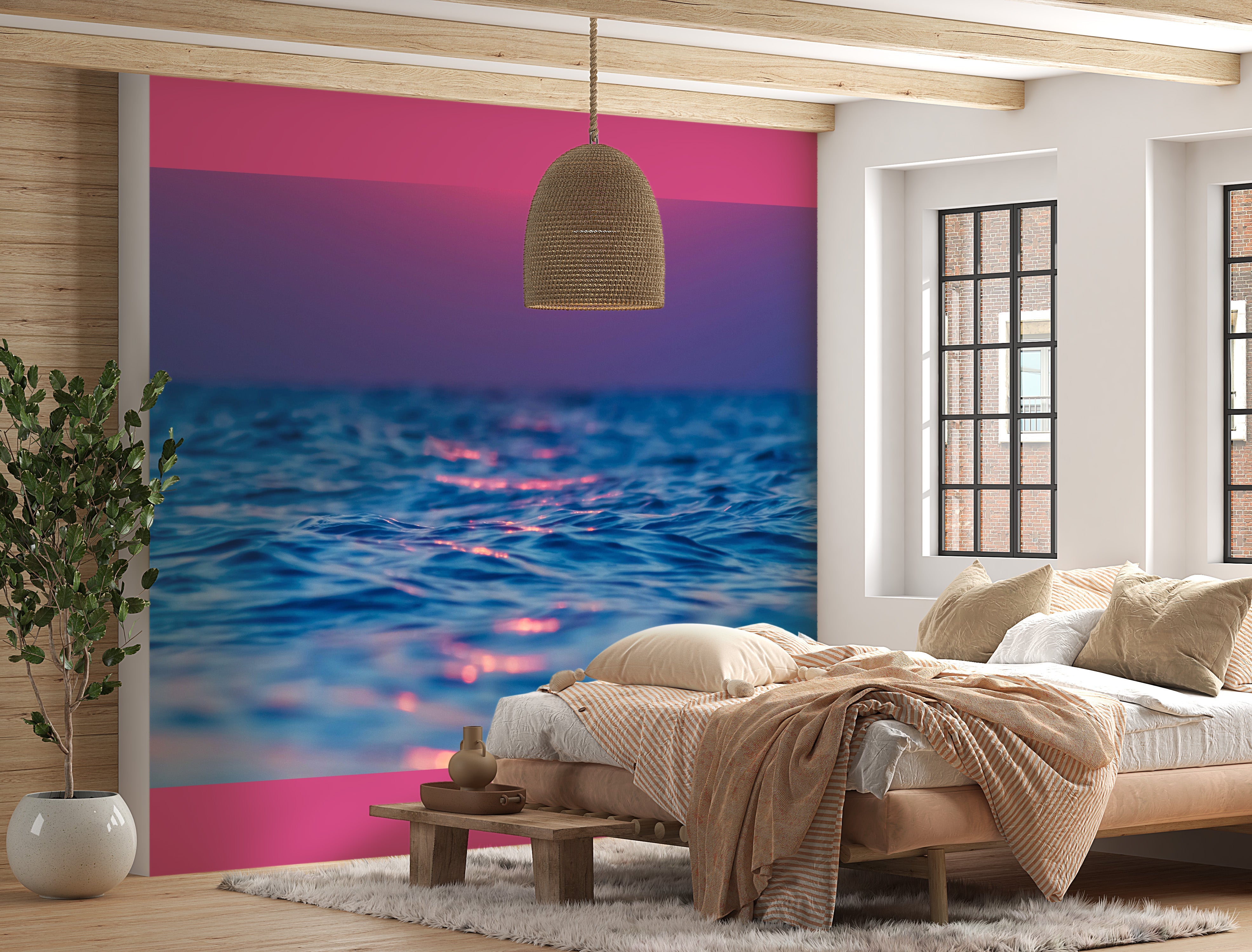 Peel & Stick Ocean Wall Mural - Vibrant Sea in Gradients - Removable Wall Decals-Tiptophomedecor