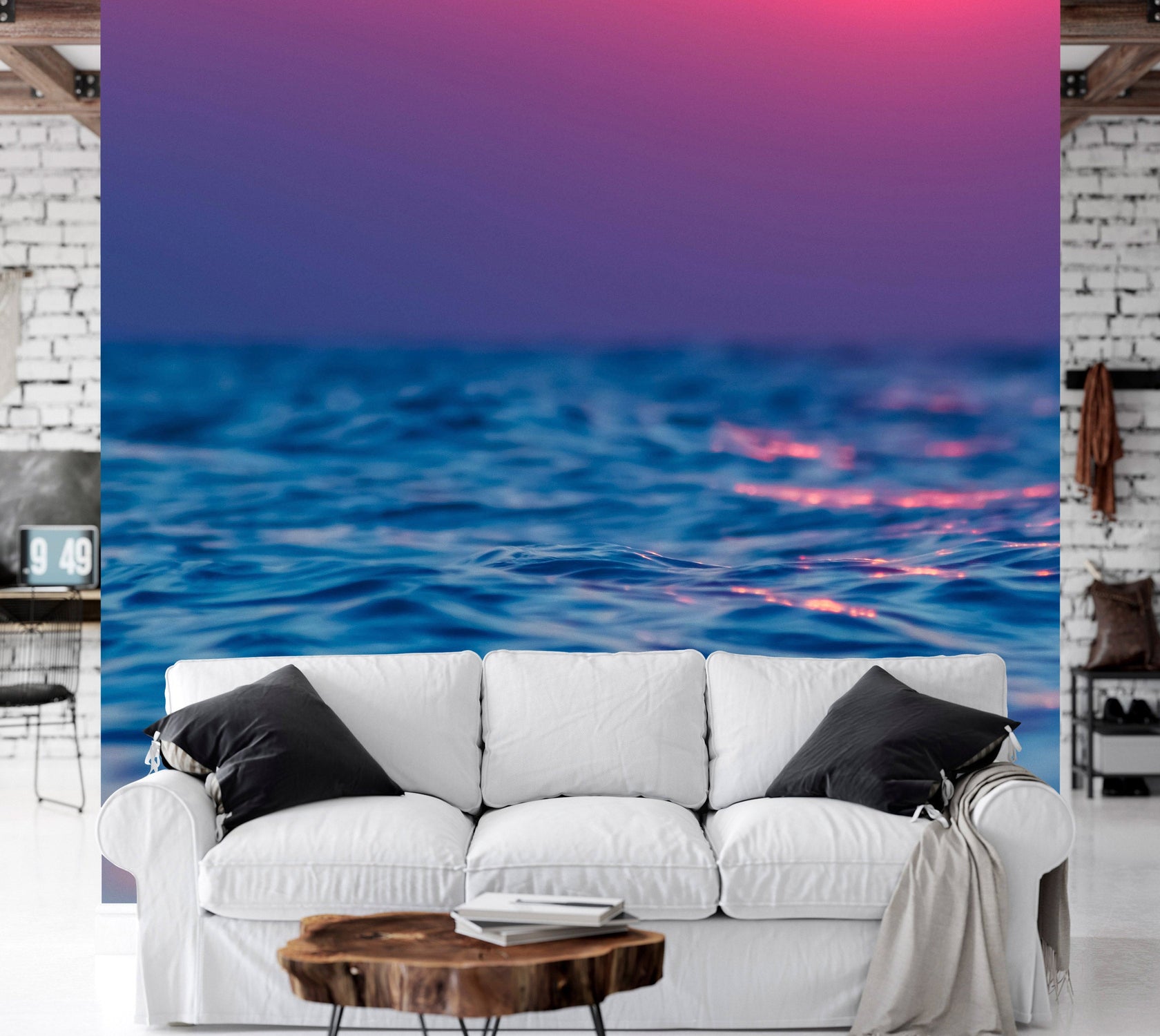 Peel & Stick Ocean Wall Mural - Vibrant Sea in Gradients - Removable Wall Decals-Tiptophomedecor