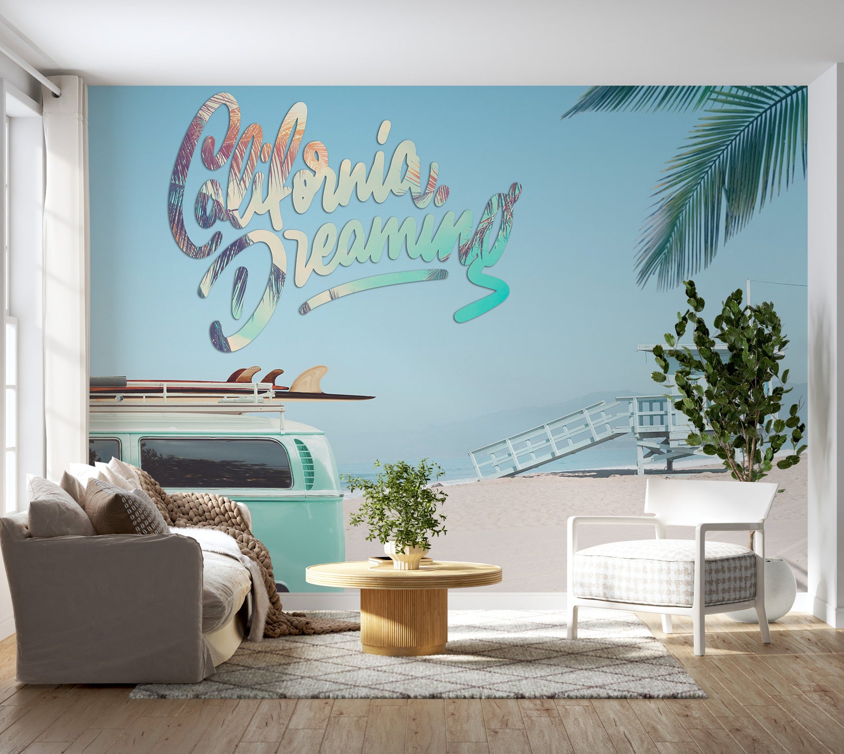 Peel & Stick Surf Wall Mural - California Dreaming - Removable Wall Decals-Tiptophomedecor