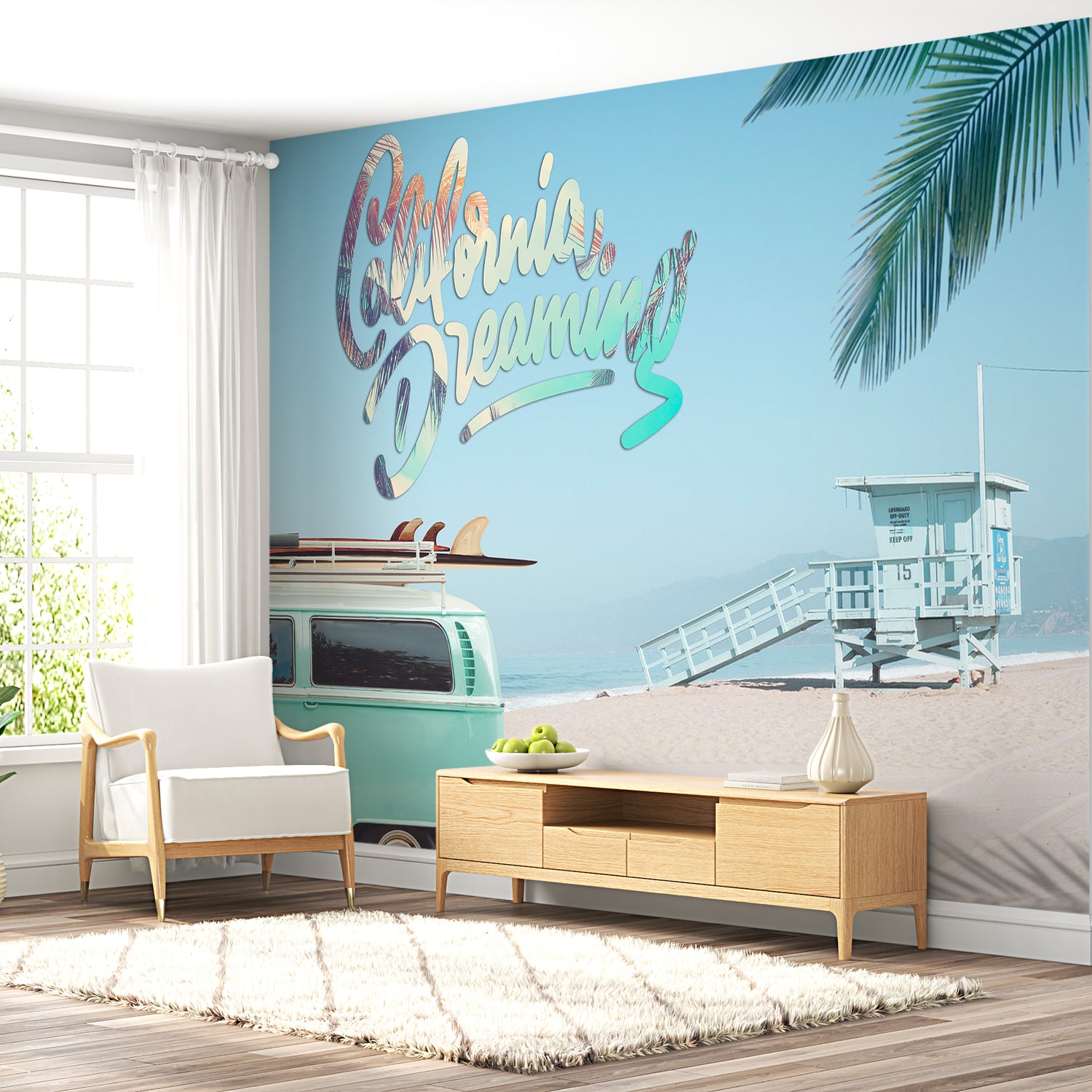 Peel & Stick Surf Wall Mural - California Dreaming - Removable Wall Decals