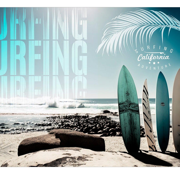 Peel & Stick Surf Wall Mural - California Surfing Adventure