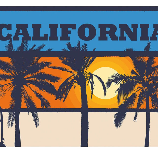 Peel & Stick Tropical Wall Mural - California Surfing