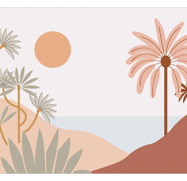 Peel & Stick Tropical Wall Mural - Mid Century Sea View