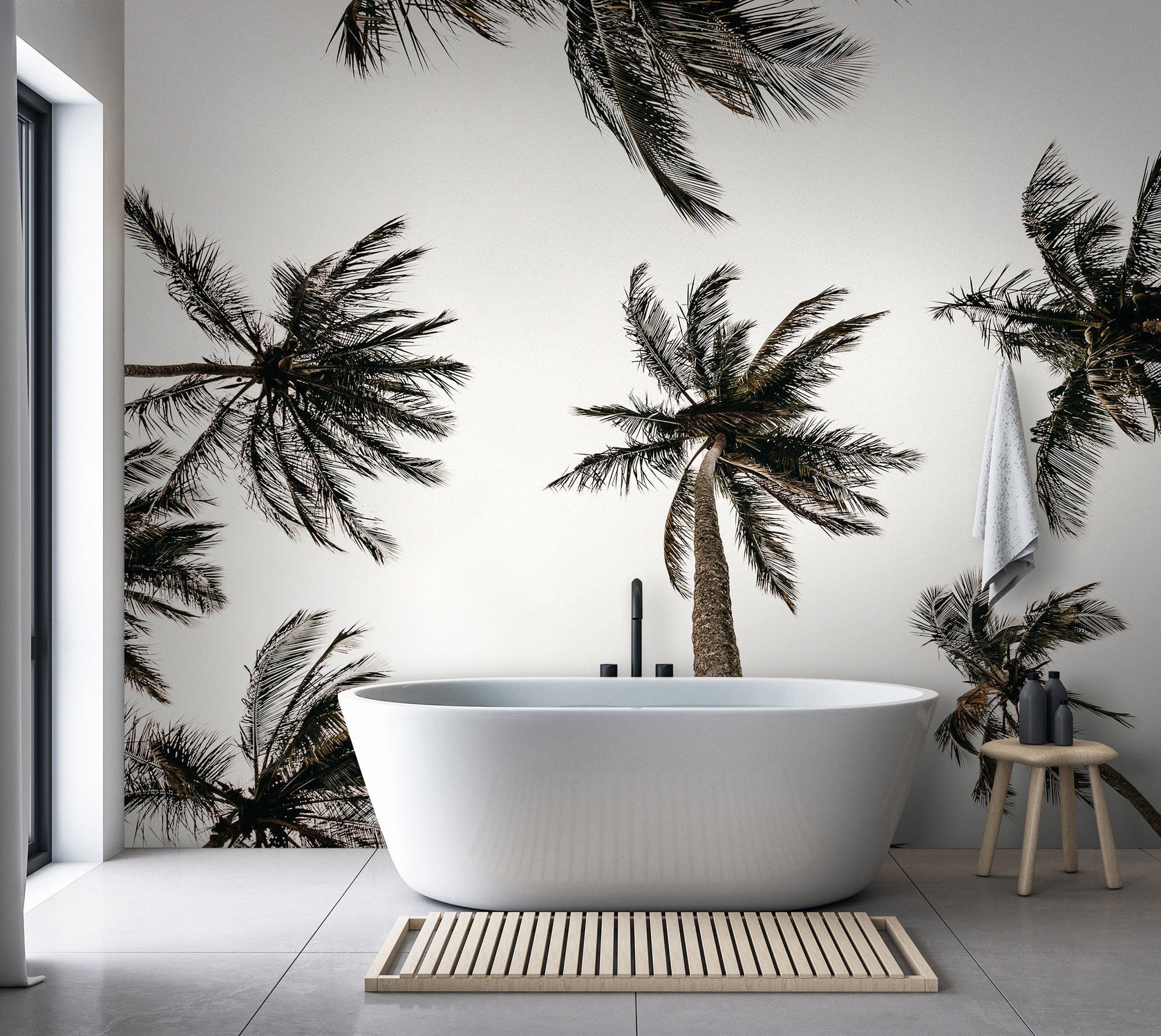 Peel & Stick Tropical Wall Mural - Palm Trees - Removable Wall Decals-Tiptophomedecor