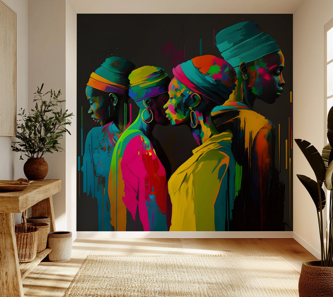 Premium Wallpaper Wall Mural - Colorful African Women