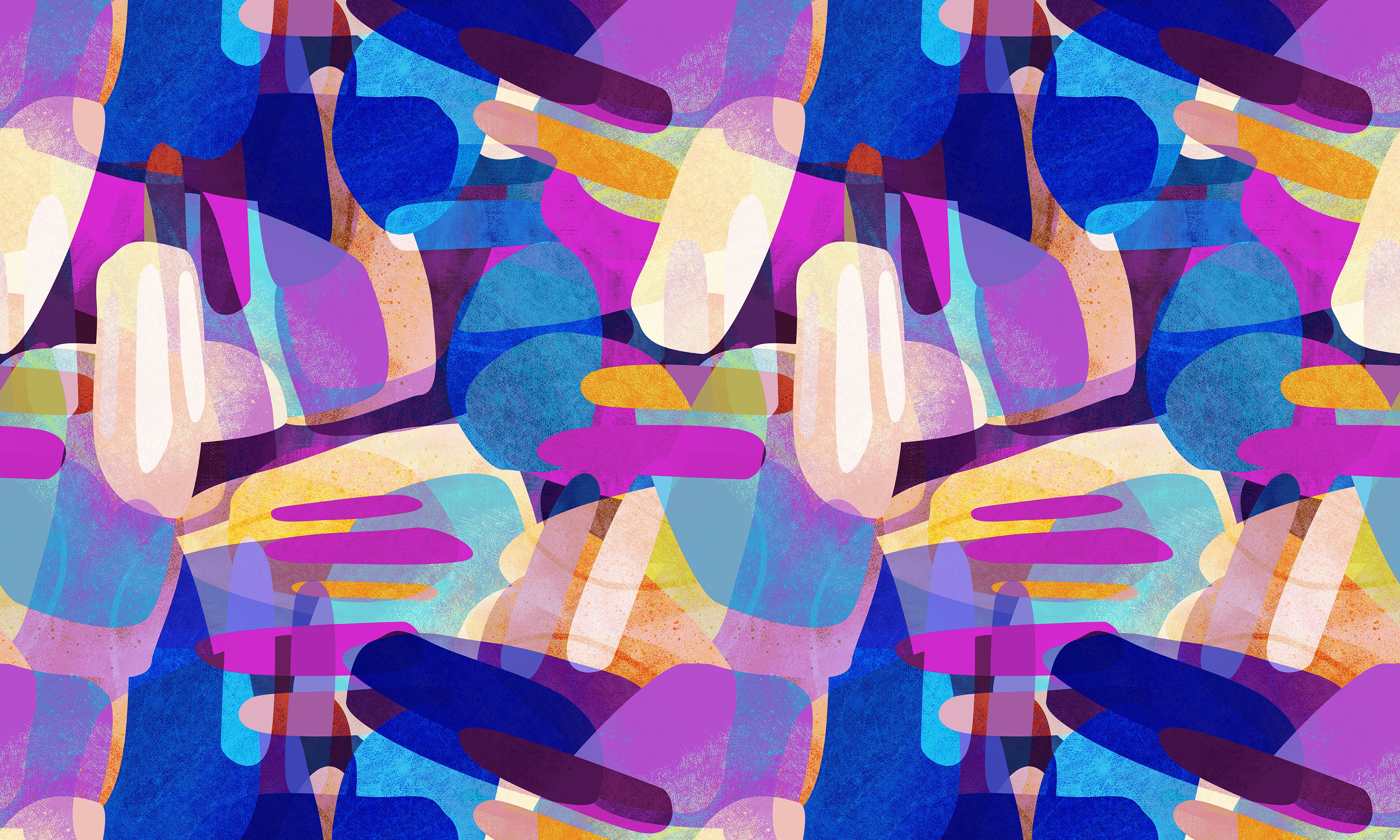 Premium Wallpaper Wall Mural - Random Shapes Violet