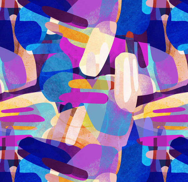 Premium Wallpaper Wall Mural - Random Shapes Violet