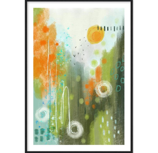 Abstract Modern Art Premium Matte Paper Wooden Framed Poster - Spring Sunset