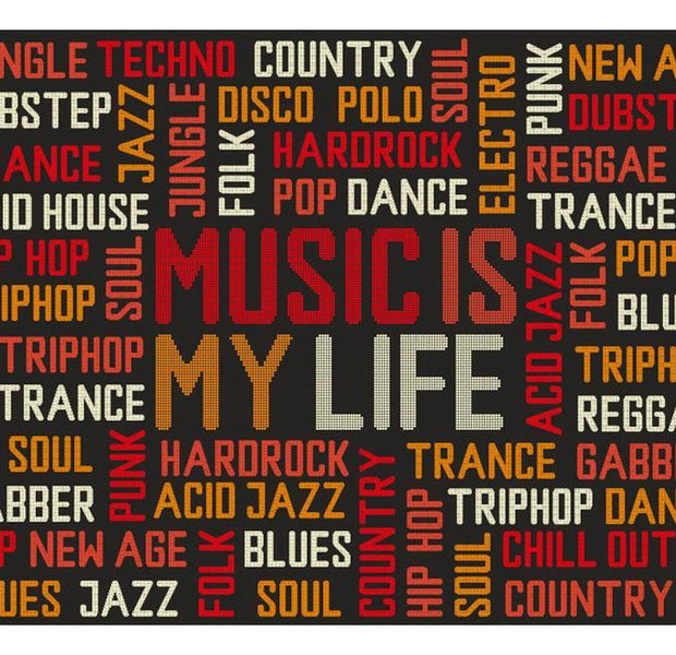 Quote Wallpaper Wall Mural - Music Is My Life