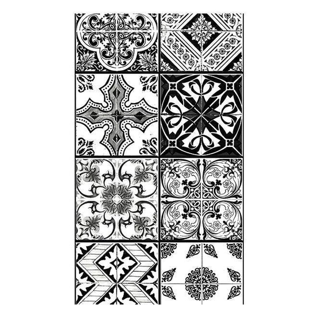 Repeating Wallpaper Roll - Arabesque - Black& White - 32.8'L x 19.7"W