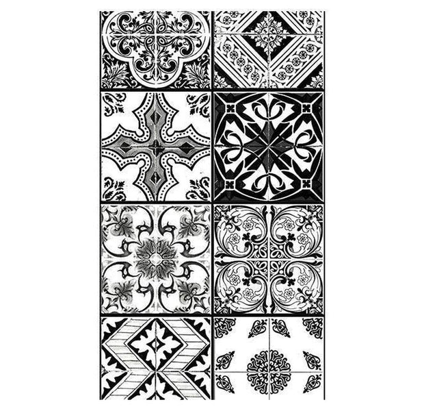 Repeating Wallpaper Roll - Arabesque - Black& White - 32.8'L x 19.7"W