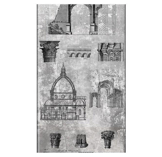 Repeating Wallpaper Roll - Architectural Gems - 32.8'L x 19.7"W