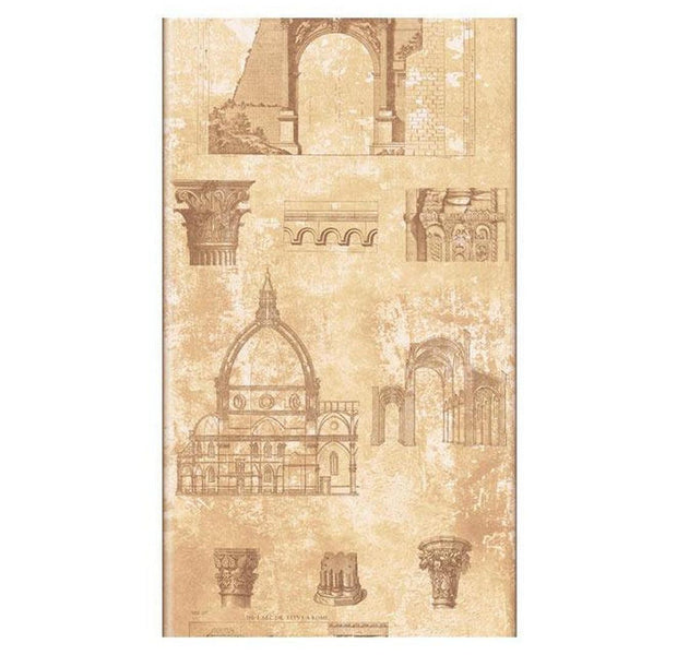 Repeating Wallpaper Roll - Architectural Pearl - 32.8'L x 19.7"W