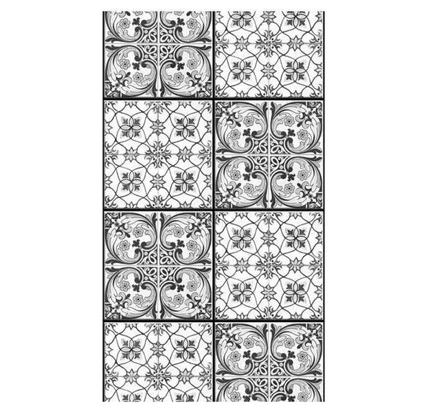 Repeating Wallpaper Roll - Black Ornament - 32.8'L x 19.7"W