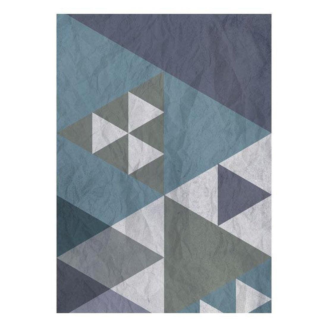 Repeating Wallpaper Roll - Blue Patchwork - 32.8'L x 19.7"W