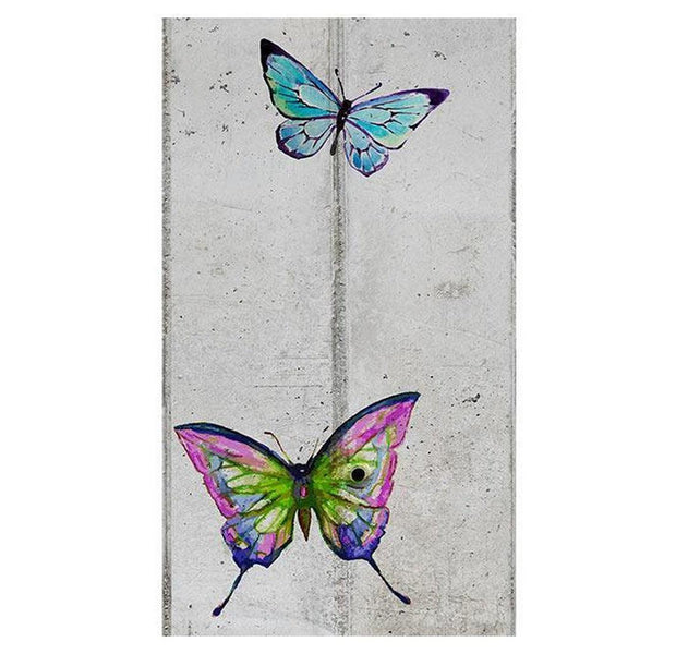 Repeating Wallpaper Roll - Butterflies And Concrete - 32.8'L x 19.7"W