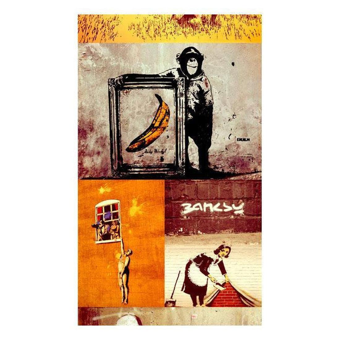 Repeating Wallpaper Roll - Collage - Banksy - 32.8'L x 19.7"W