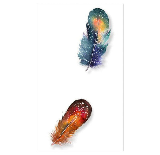 Repeating Wallpaper Roll - Colorful Feathers - 32.8'L x 19.7"W