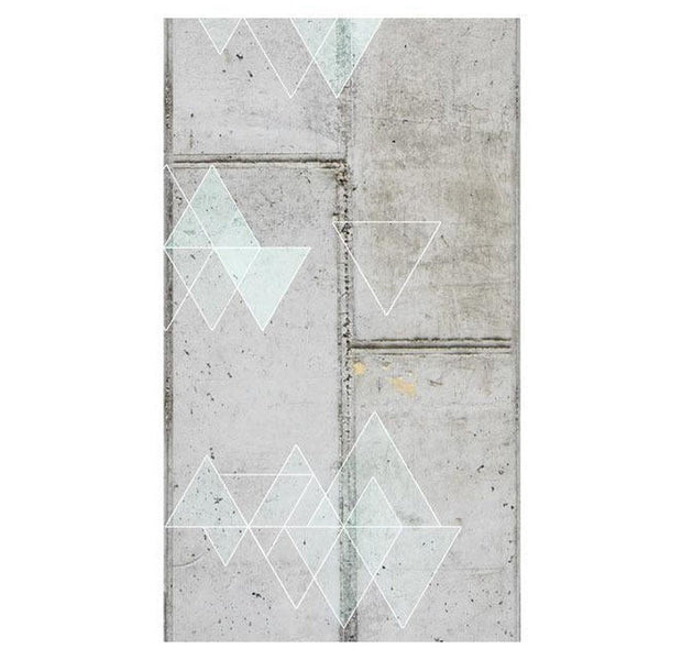 Repeating Wallpaper Roll - Concrete And Triangles - 32.8'L x 19.7"W