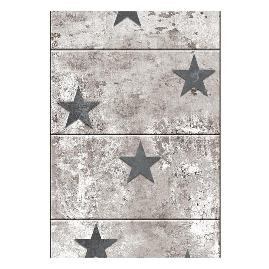 Repeating Wallpaper Roll - Concrete Stars - 32.8'L x 19.7"W