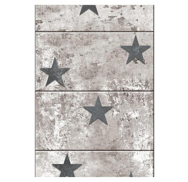 Repeating Wallpaper Roll - Concrete Stars - 32.8'L x 19.7"W