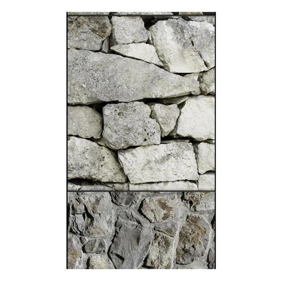 Repeating Wallpaper Roll - Gray Stones - 32.8'L x 19.7"W