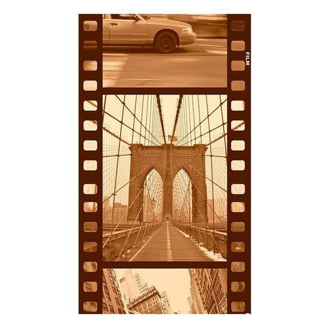 Repeating Wallpaper Roll - New York - Collage Sepia - 32.8'L x 19.7"W