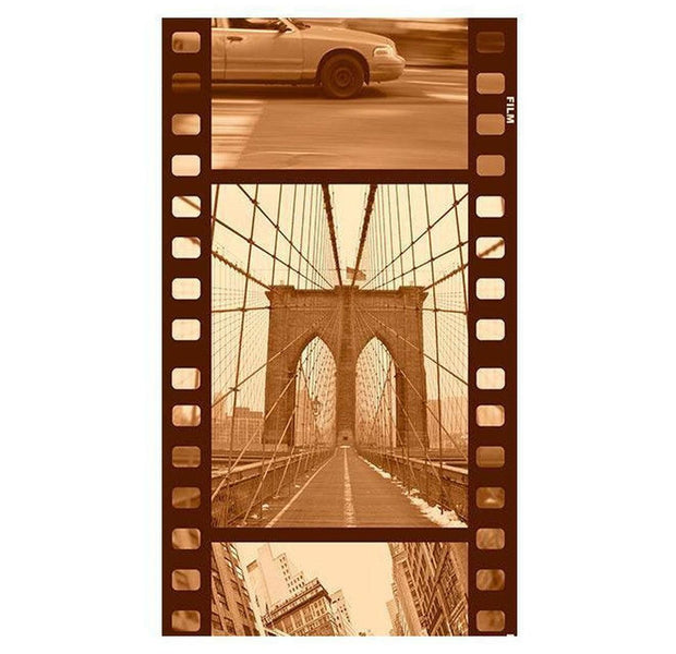 Repeating Wallpaper Roll - New York - Collage Sepia - 32.8'L x 19.7"W