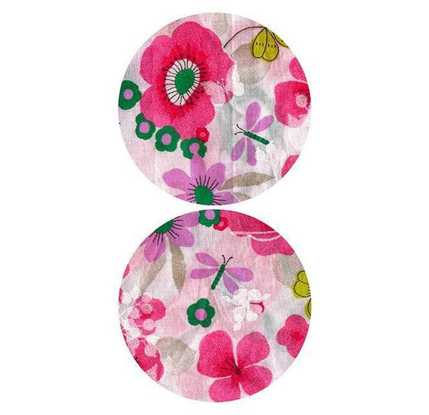 Repeating Wallpaper Roll - Pink Meadow - Circle - 32.8'L x 19.7"W