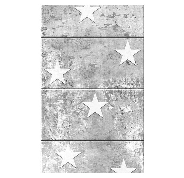 Repeating Wallpaper Roll - Stars On Concrete - 32.8'L x 19.7"W