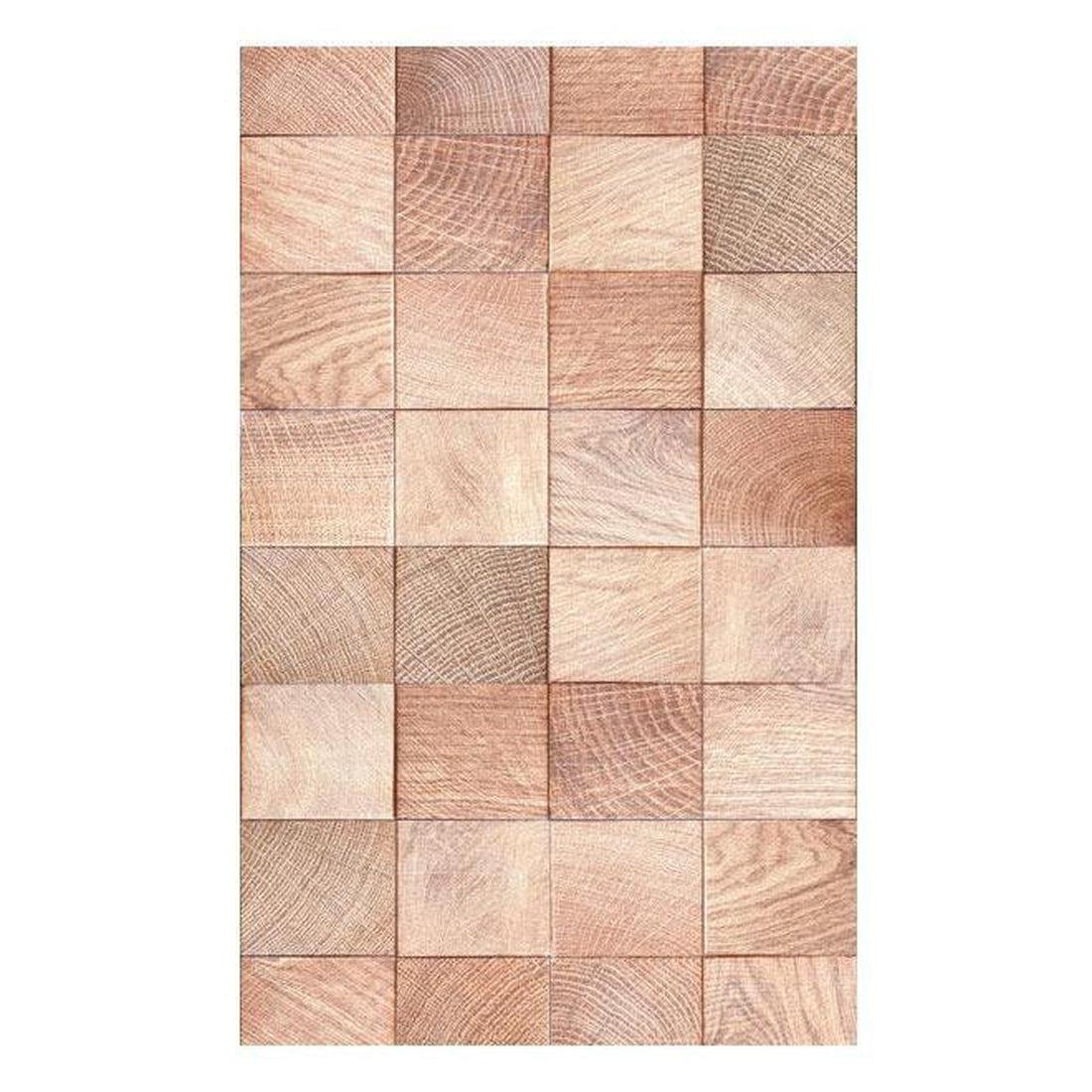 Repeating Wallpaper Roll - Wooden Geometry - 32.8'L x 19.7"W